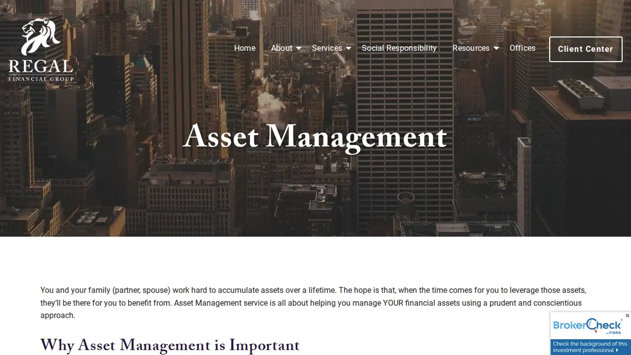 Regal Financial Group page