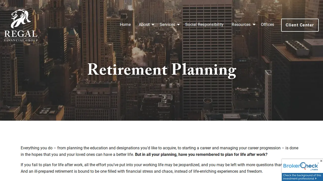 Regal Financial Group page