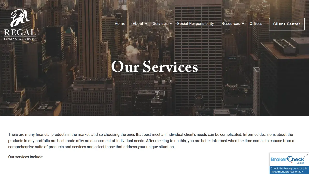 Regal Financial Group page