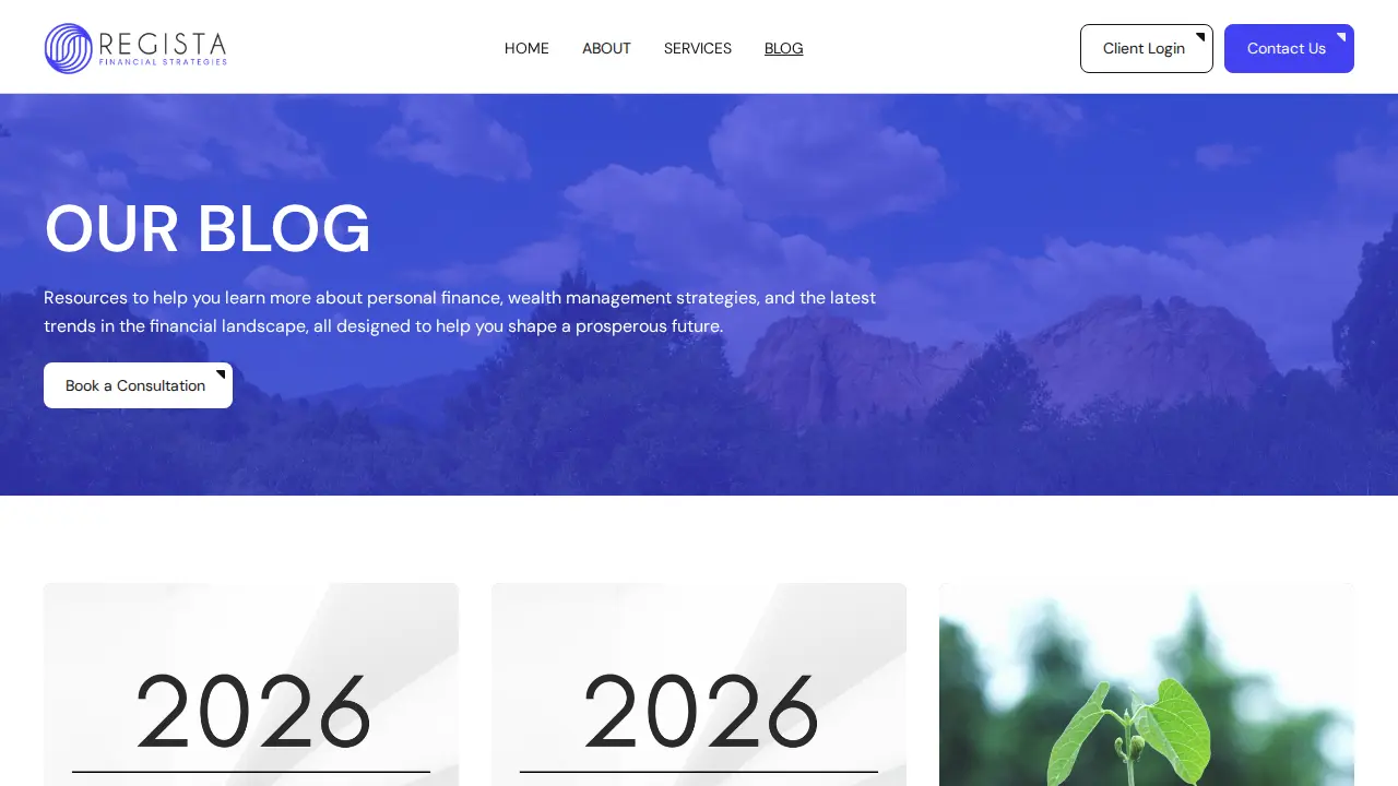 Regista Financial Strategies page