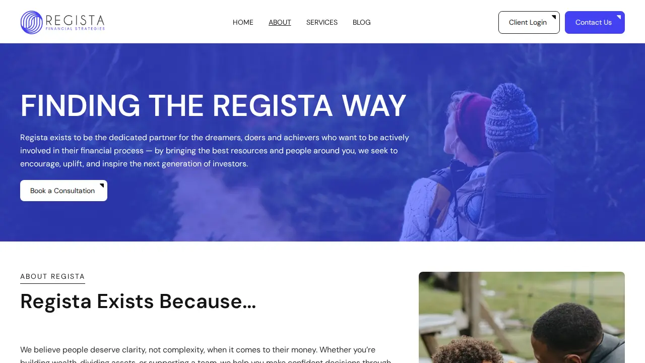 Regista Financial Strategies page