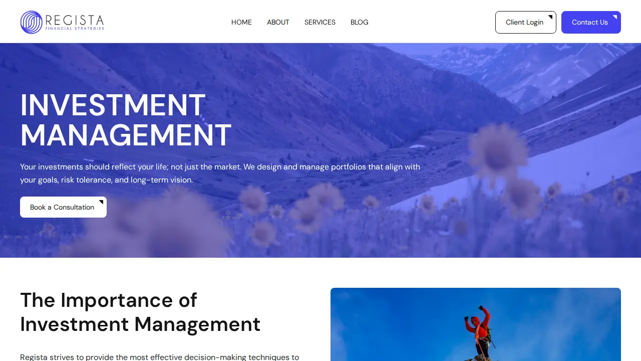 Regista Financial Strategies page