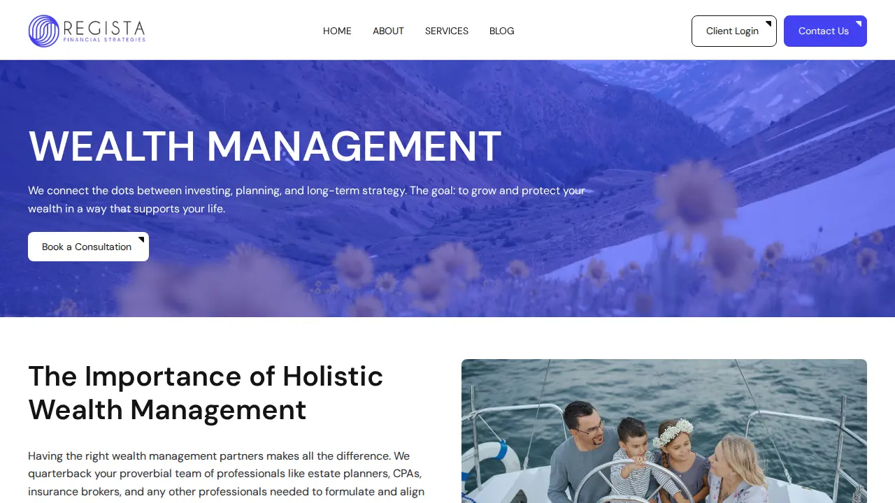 Regista Financial Strategies page