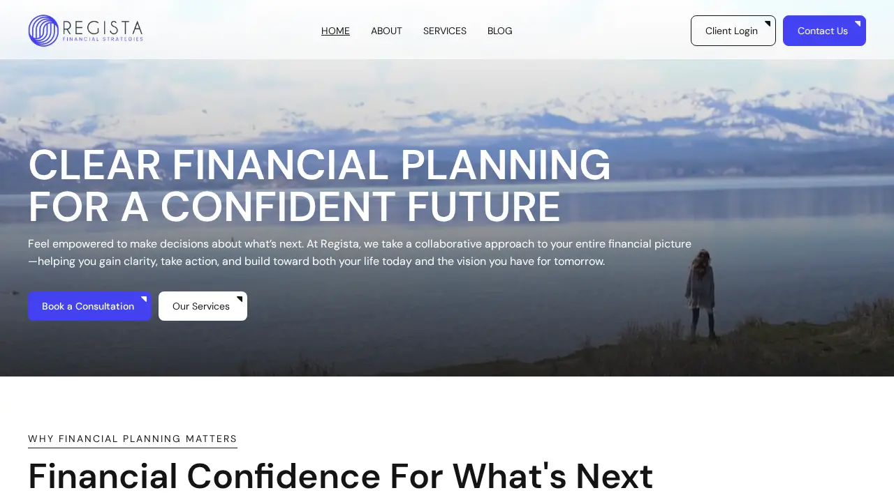 Regista Financial Strategies website