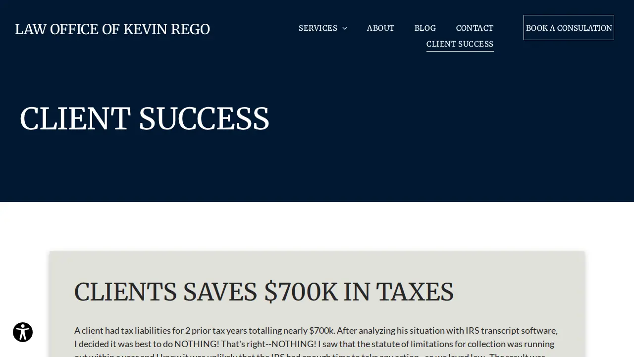 Law Office of Kevin Rego page