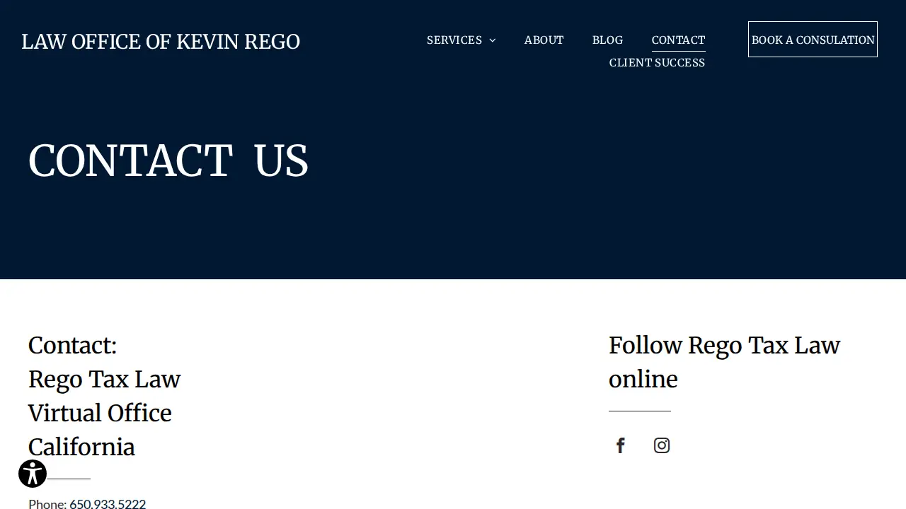 Law Office of Kevin Rego page