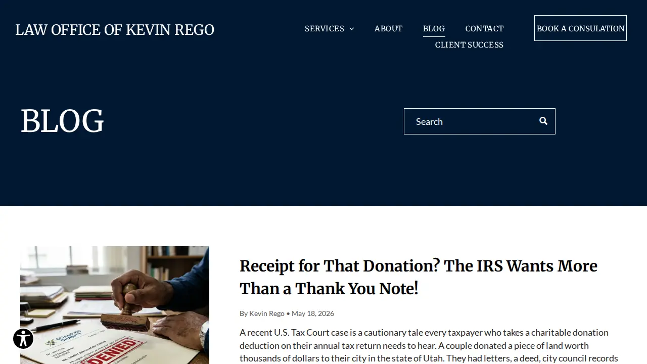 Law Office of Kevin Rego page