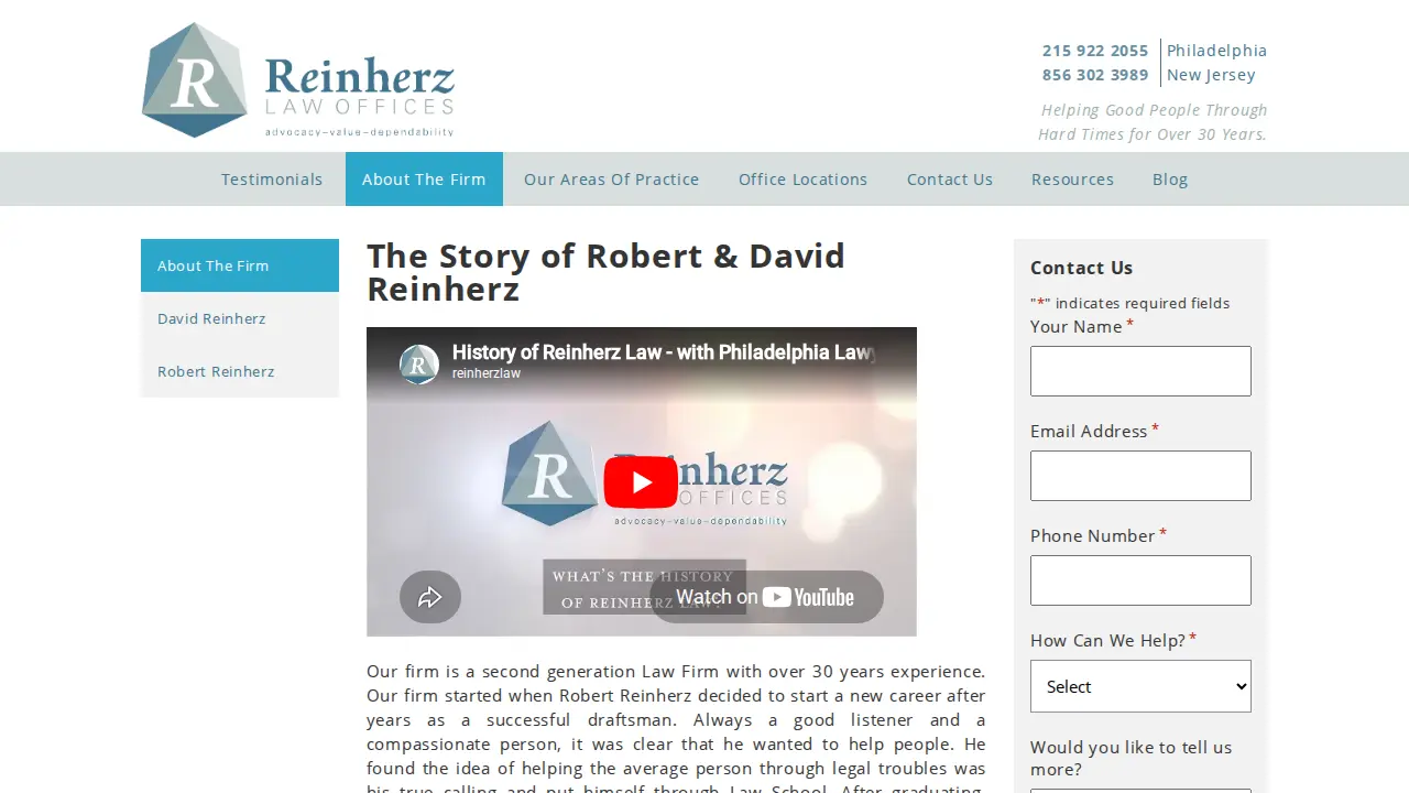 Reinherz Law Offices page