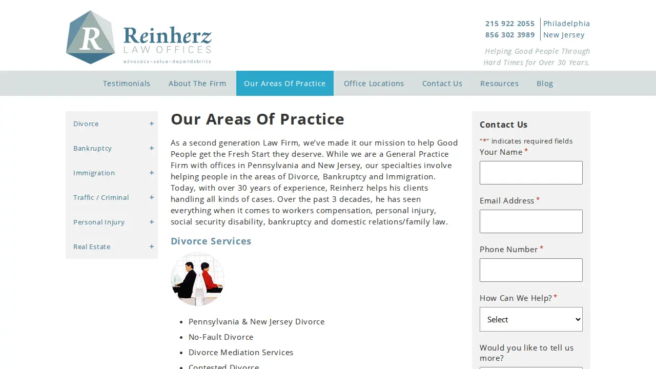 Reinherz Law Offices page