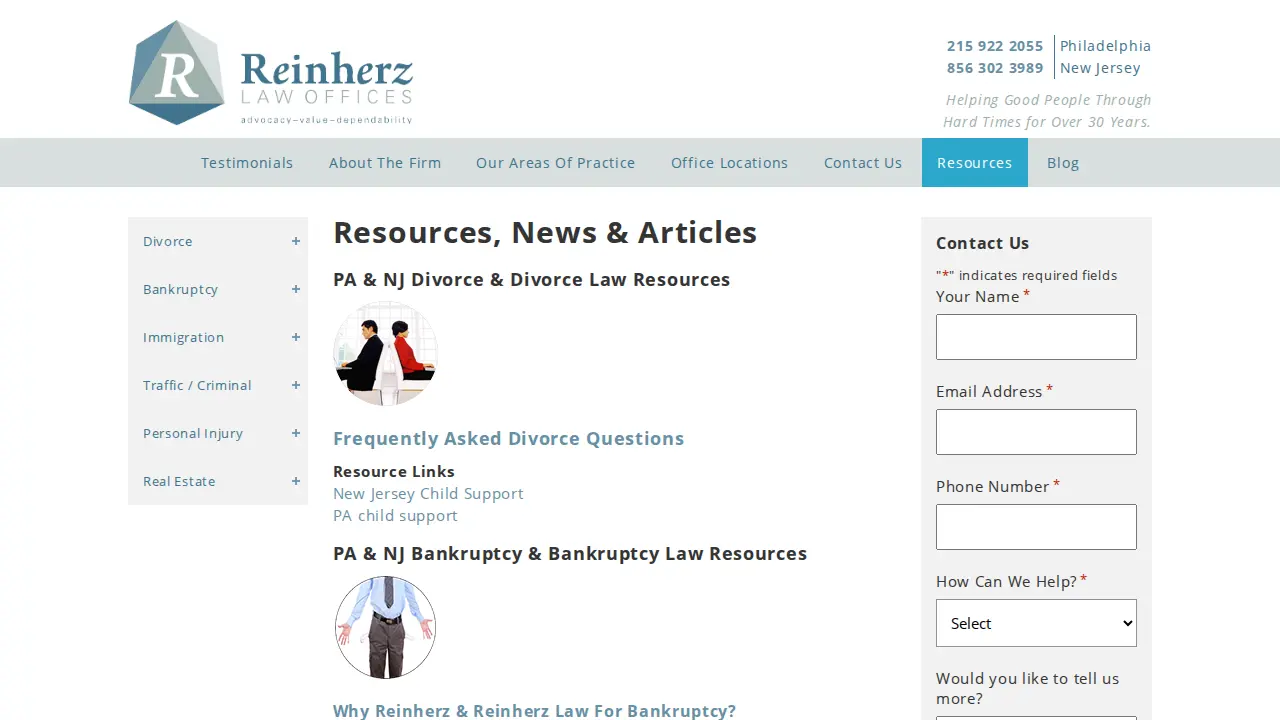 Reinherz Law Offices page