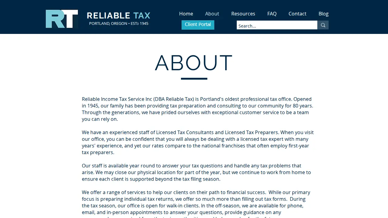 RELIABLE TAX page