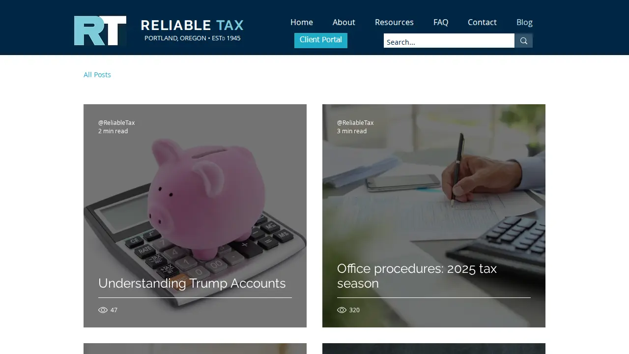 RELIABLE TAX page