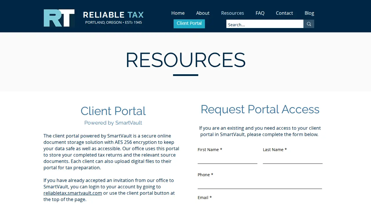 RELIABLE TAX page