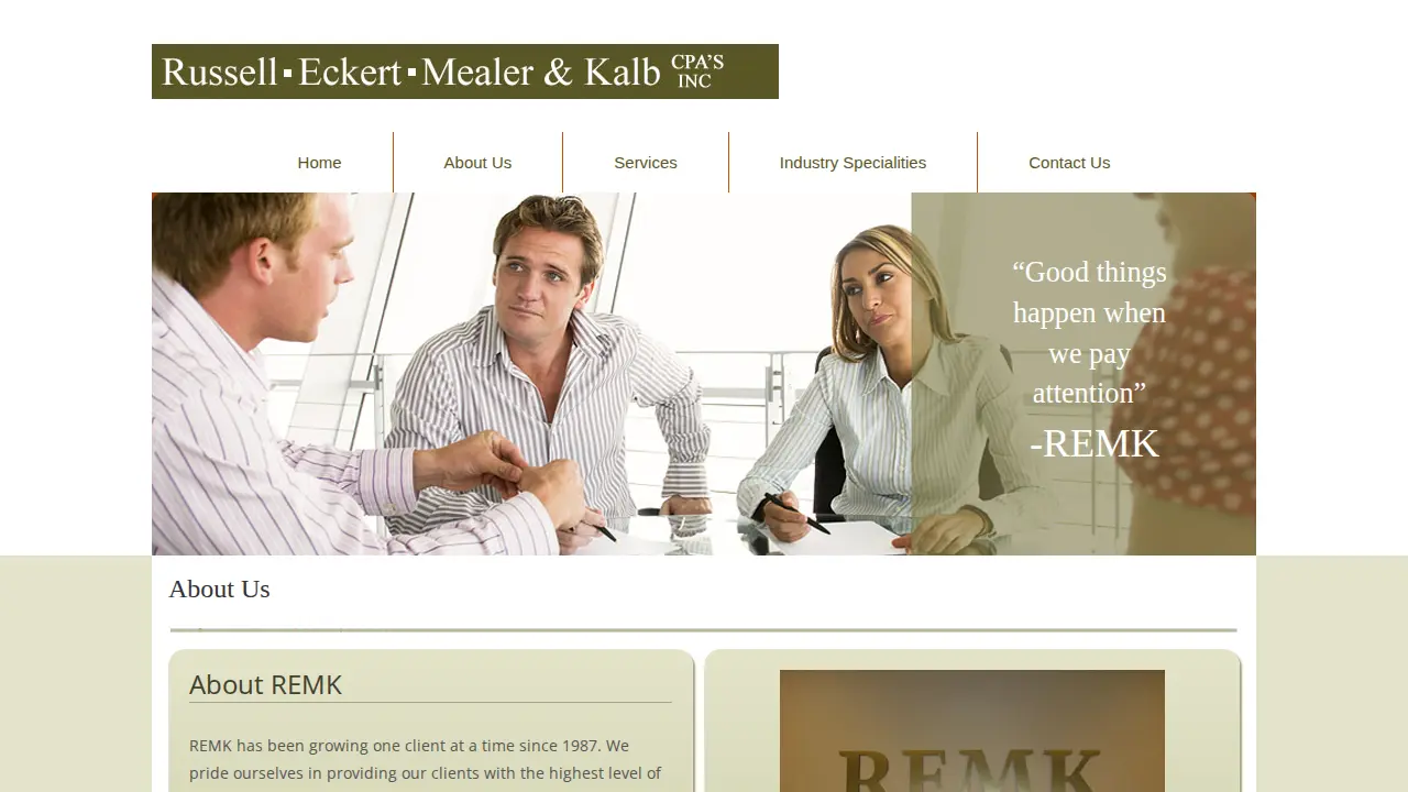 Russell, Eckert, Mealer & Kalb CPA'S page