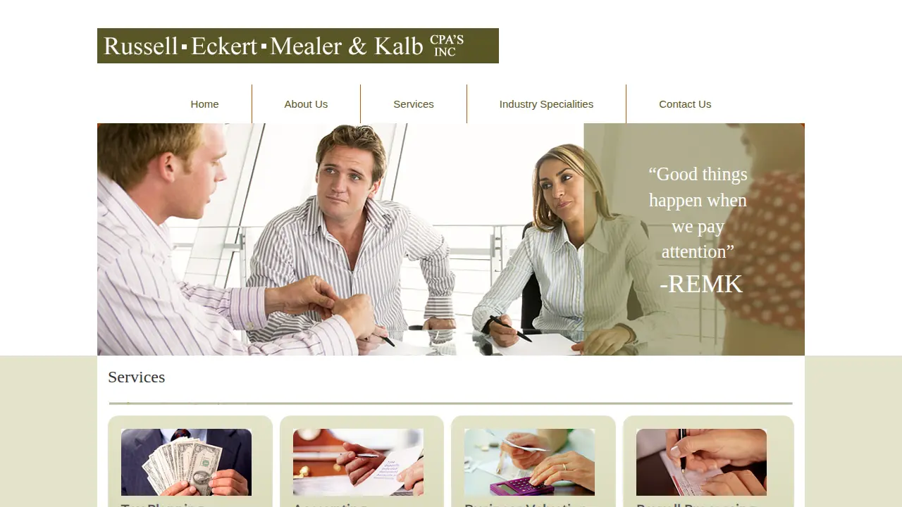 Russell, Eckert, Mealer & Kalb CPA'S page