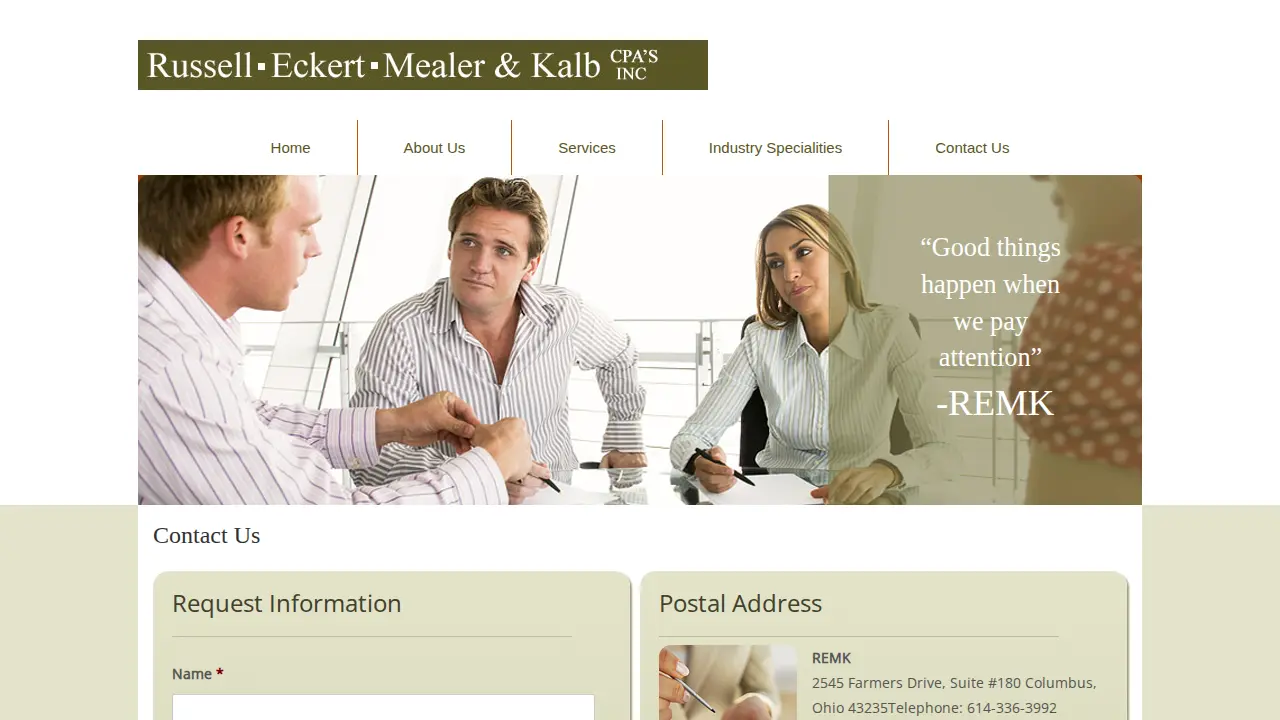 Russell, Eckert, Mealer & Kalb CPA'S page