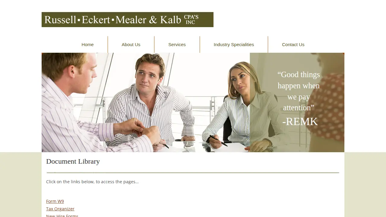 Russell, Eckert, Mealer & Kalb CPA'S page