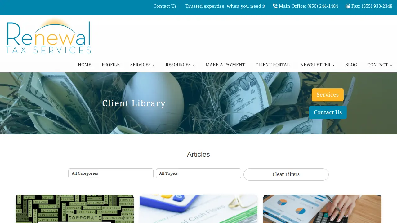 Renewal Tax Services, LLC page