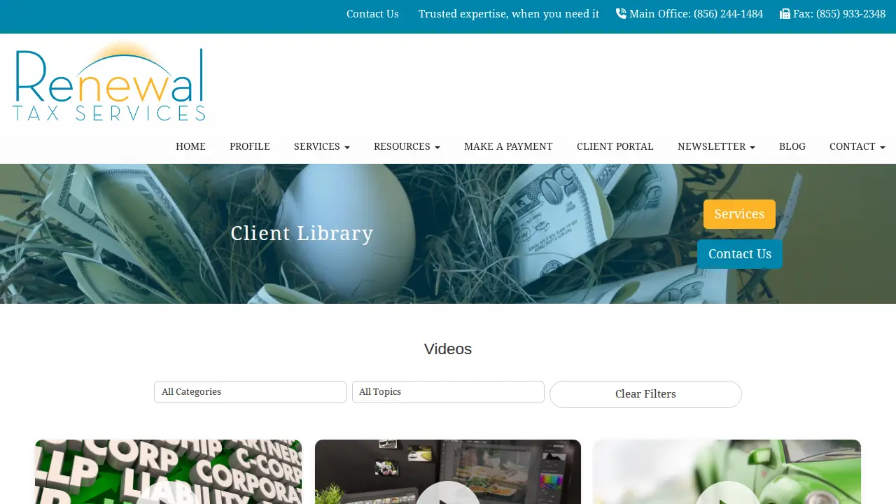 Renewal Tax Services, LLC page