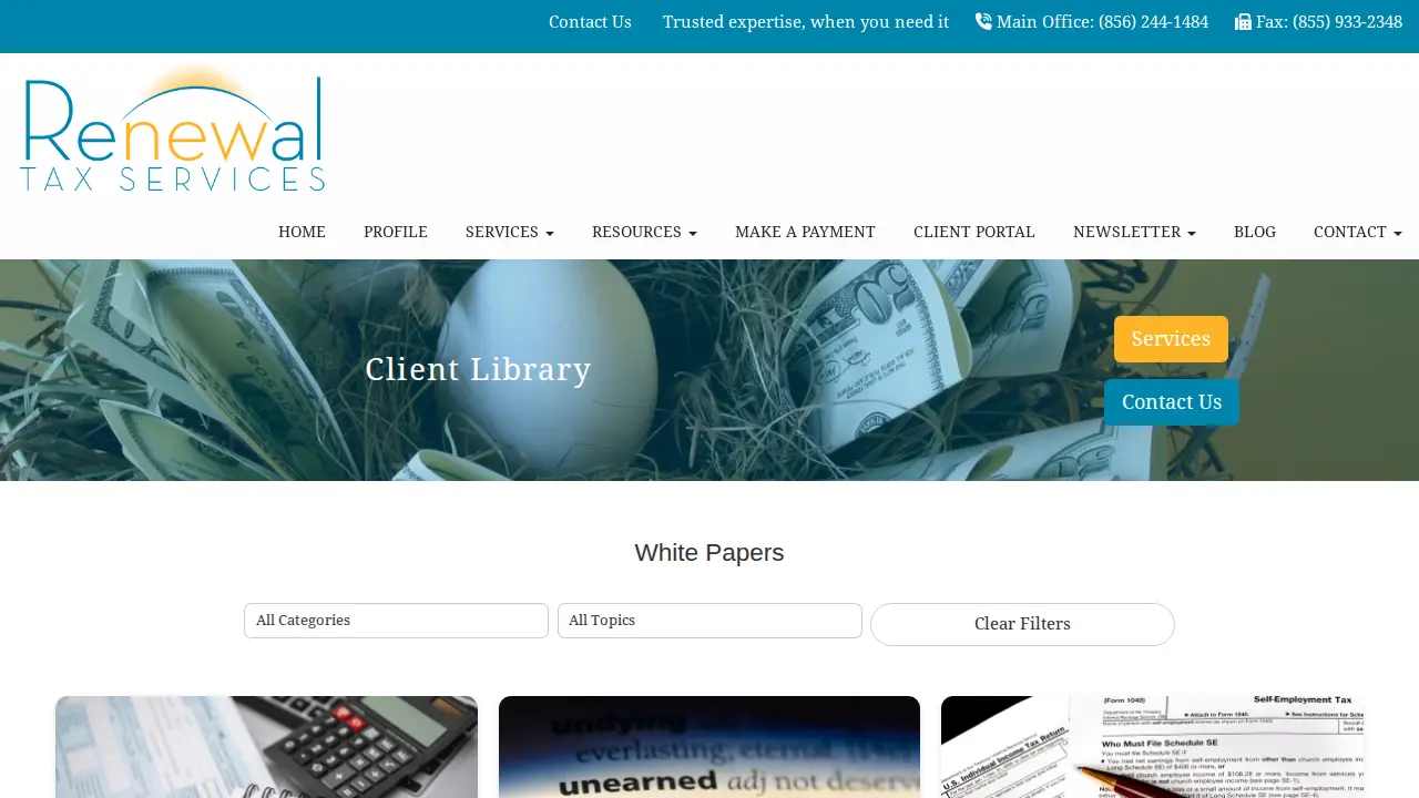Renewal Tax Services, LLC page