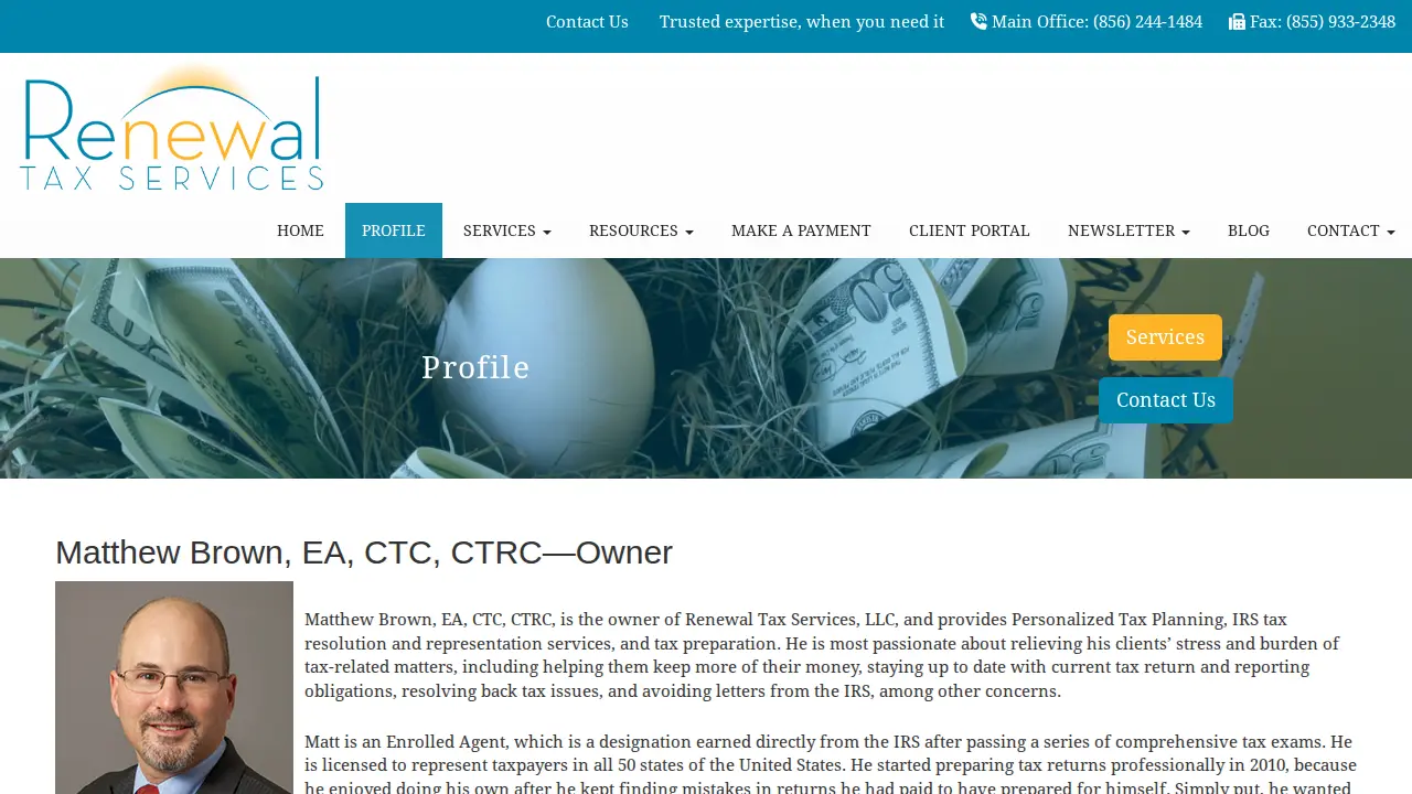 Renewal Tax Services, LLC page