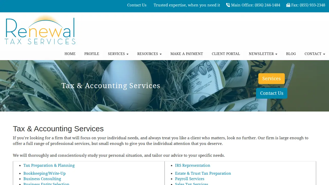 Renewal Tax Services, LLC page