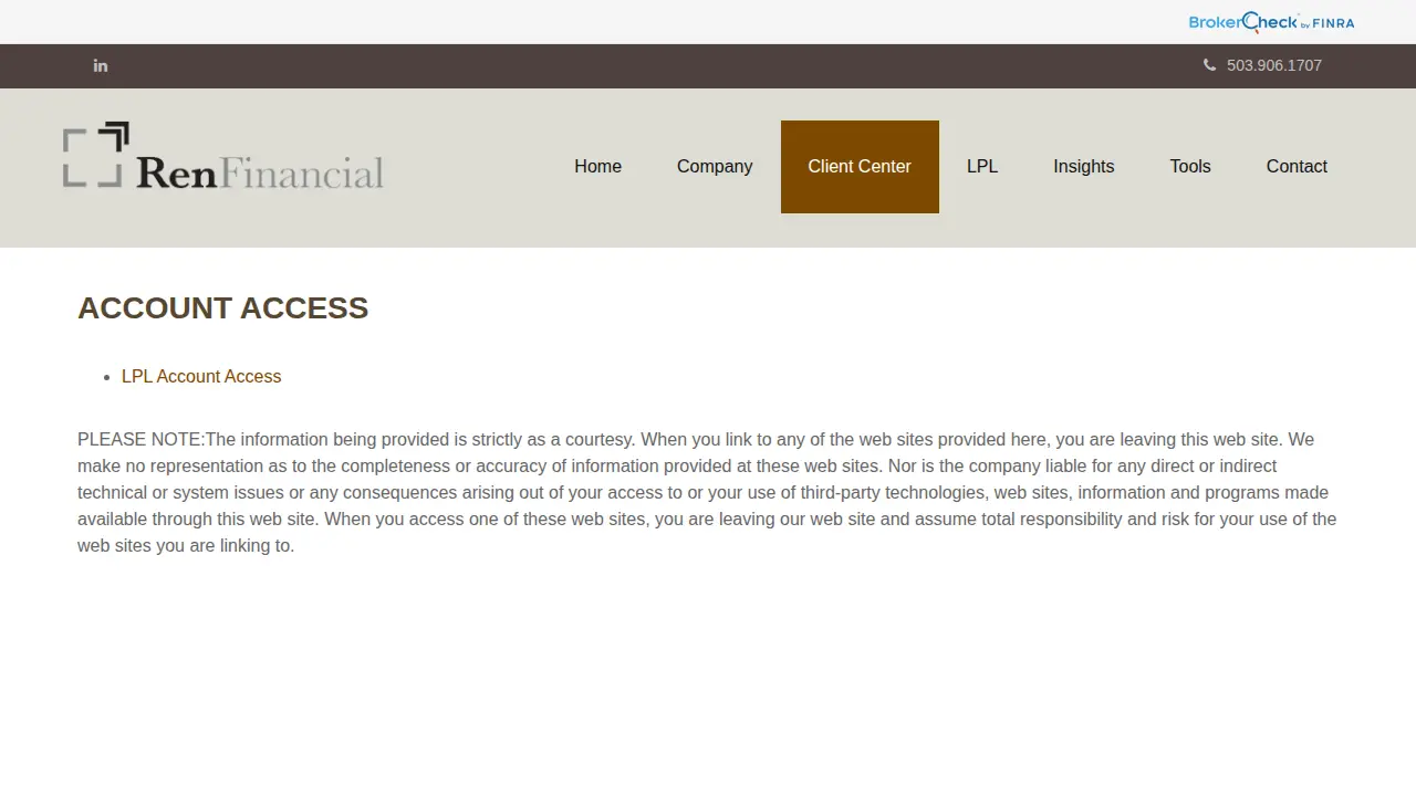 Ren Financial page