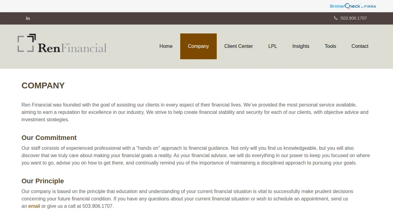 Ren Financial page