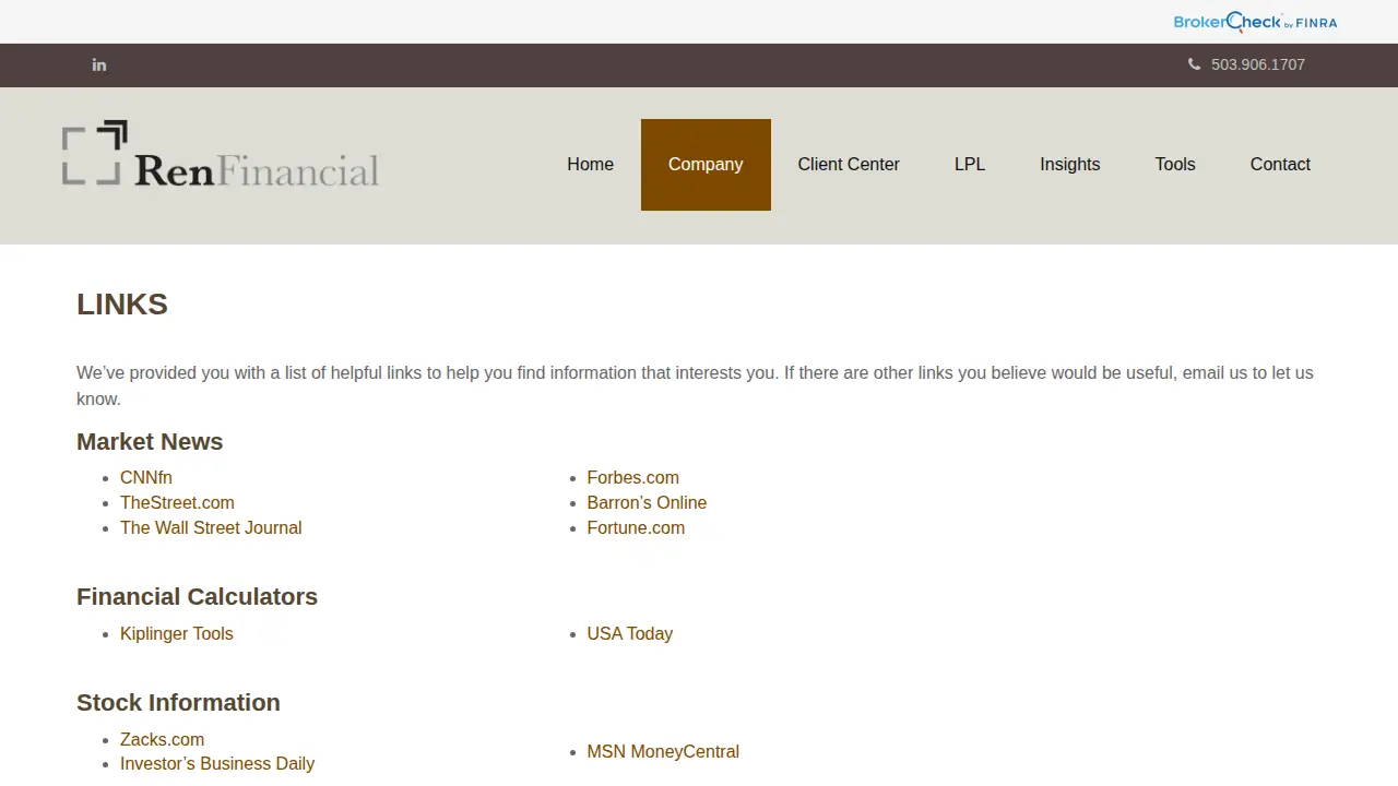 Ren Financial page