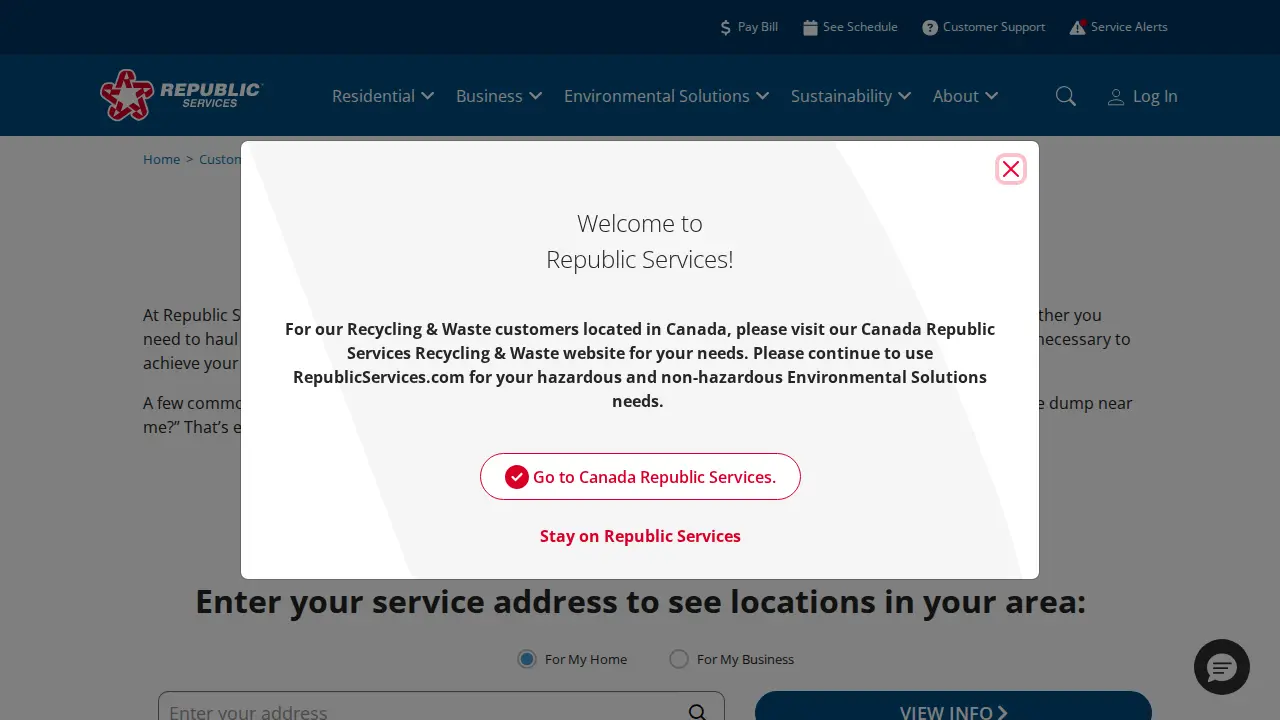 Republic Services website