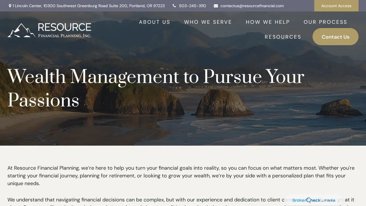 Resource Financial Planning, Inc. page