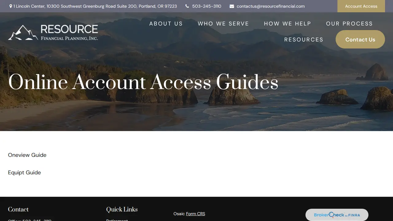 Resource Financial Planning, Inc. page