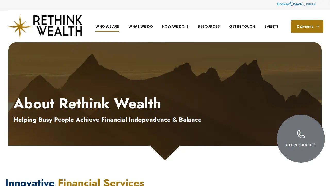 Rethink Wealth page