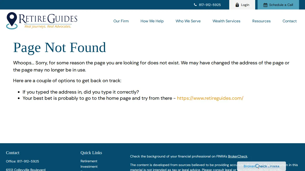 Retire Guides page