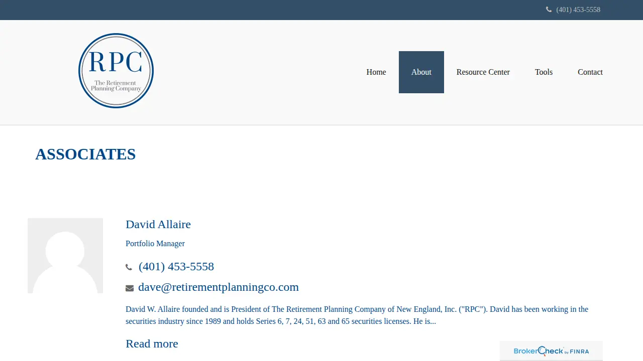 The Retirement Planning Company page