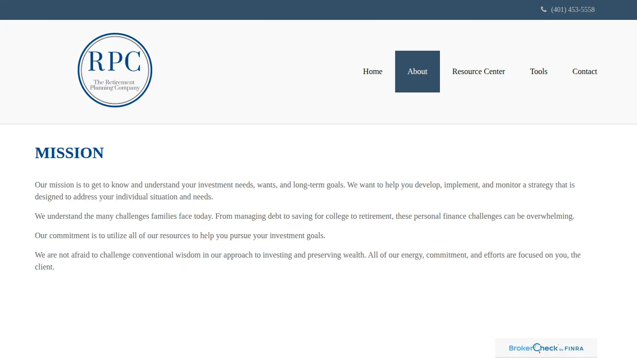 The Retirement Planning Company page