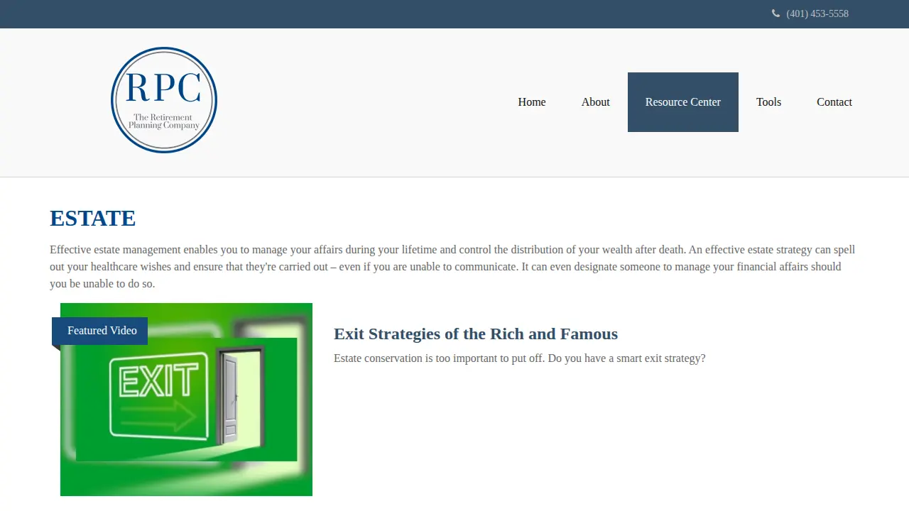 The Retirement Planning Company page