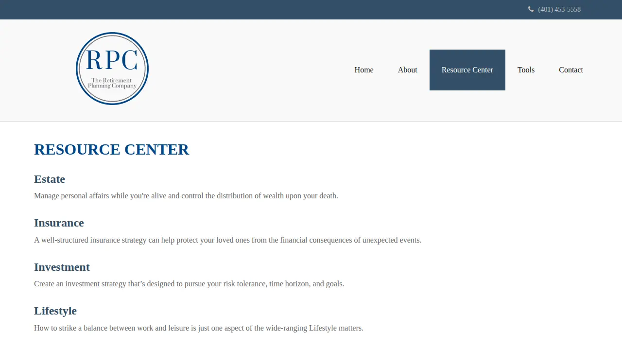 The Retirement Planning Company page