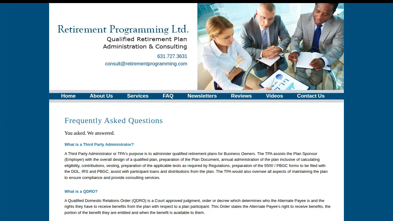 Retirement Programming Ltd page