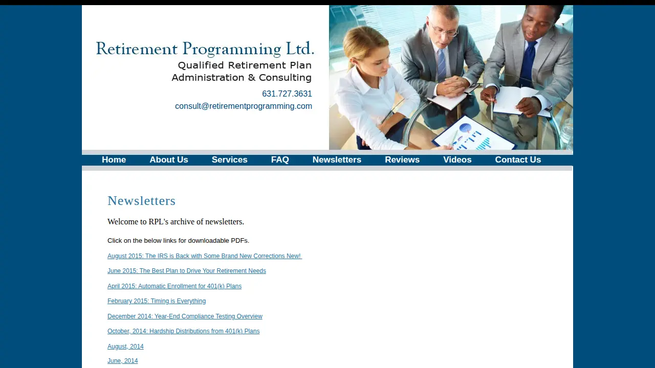 Retirement Programming Ltd page