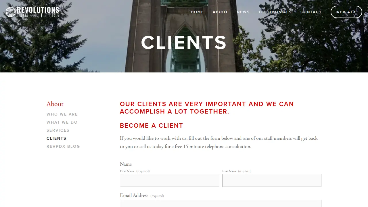 Revolutions Bookkeepers PDX page