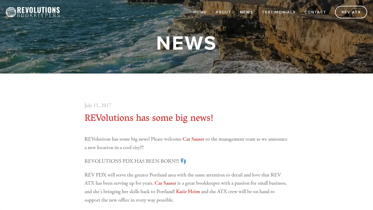 Revolutions Bookkeepers PDX page