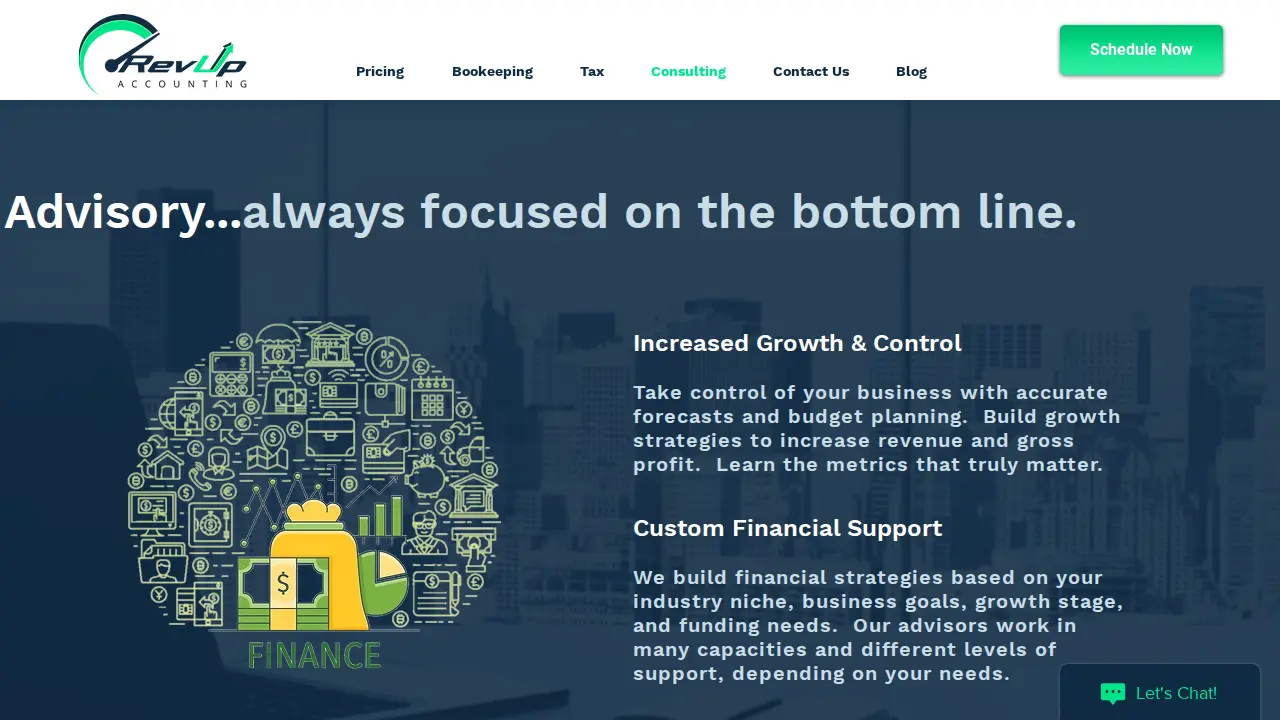 RevUp Accounting page