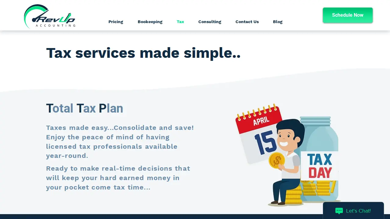 RevUp Accounting page