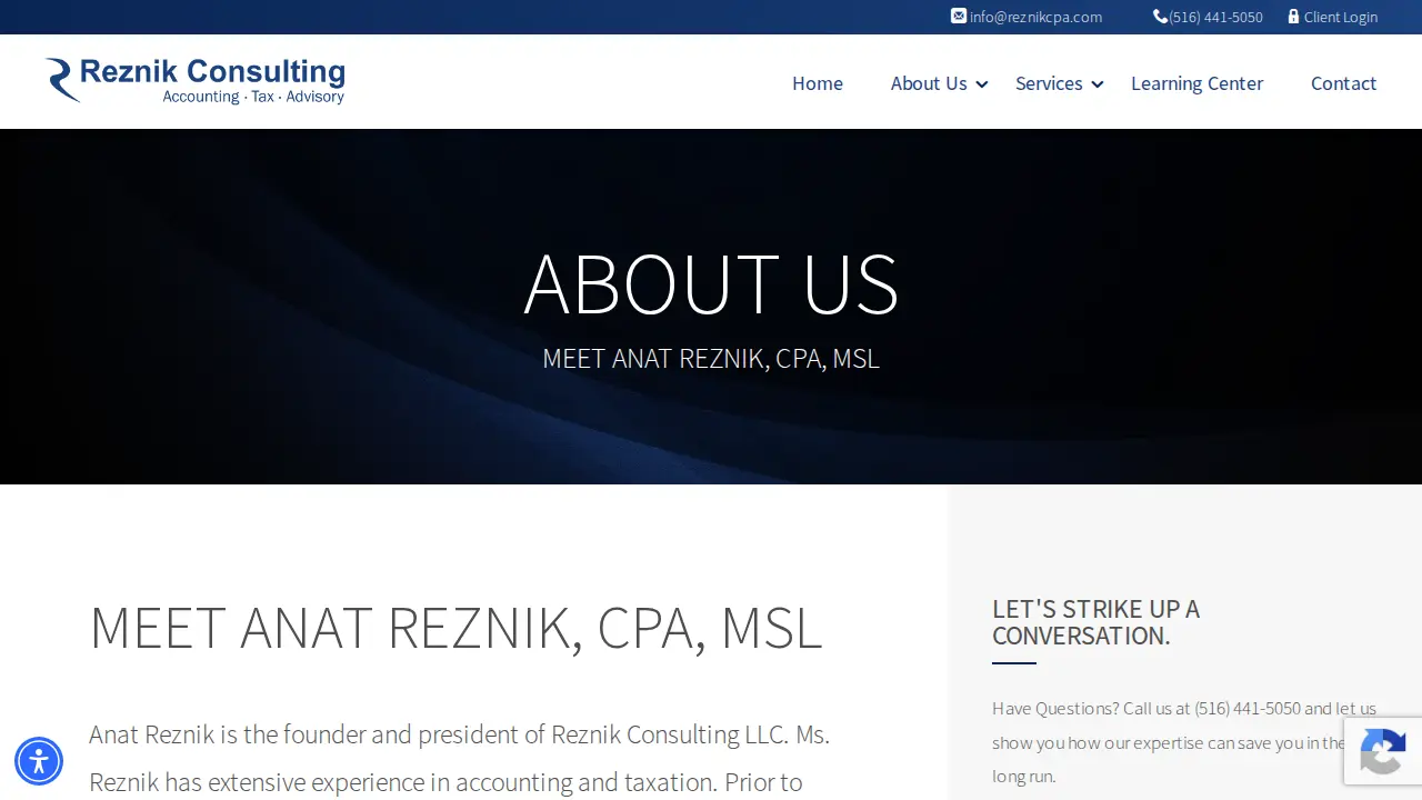 REZNIK CONSULTING LLC page