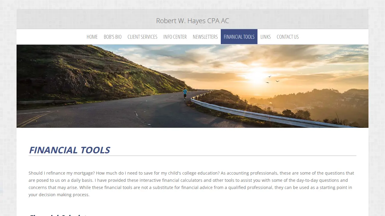 Robert W. Hayes, CPA page