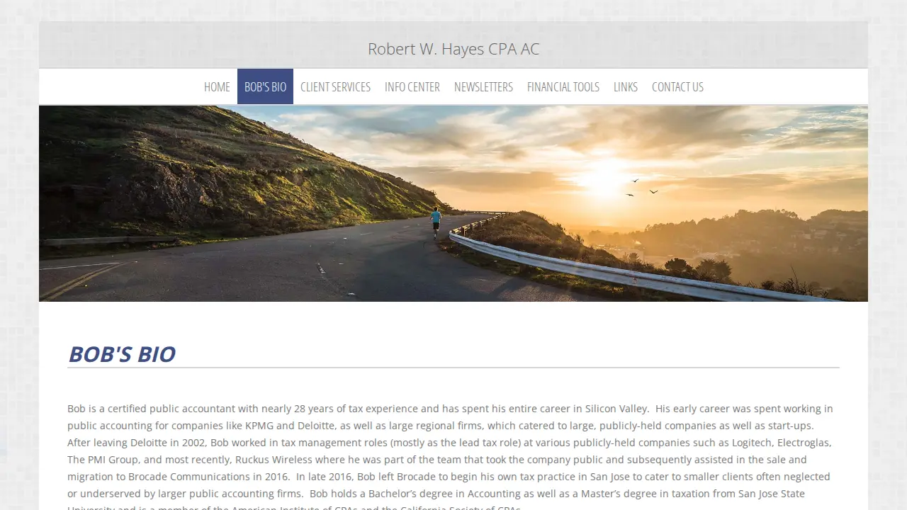 Robert W. Hayes, CPA page
