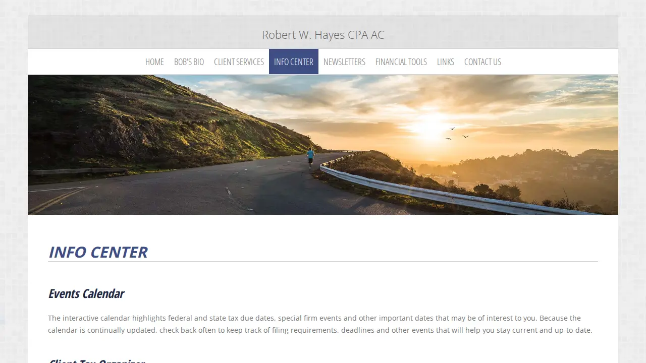 Robert W. Hayes, CPA page