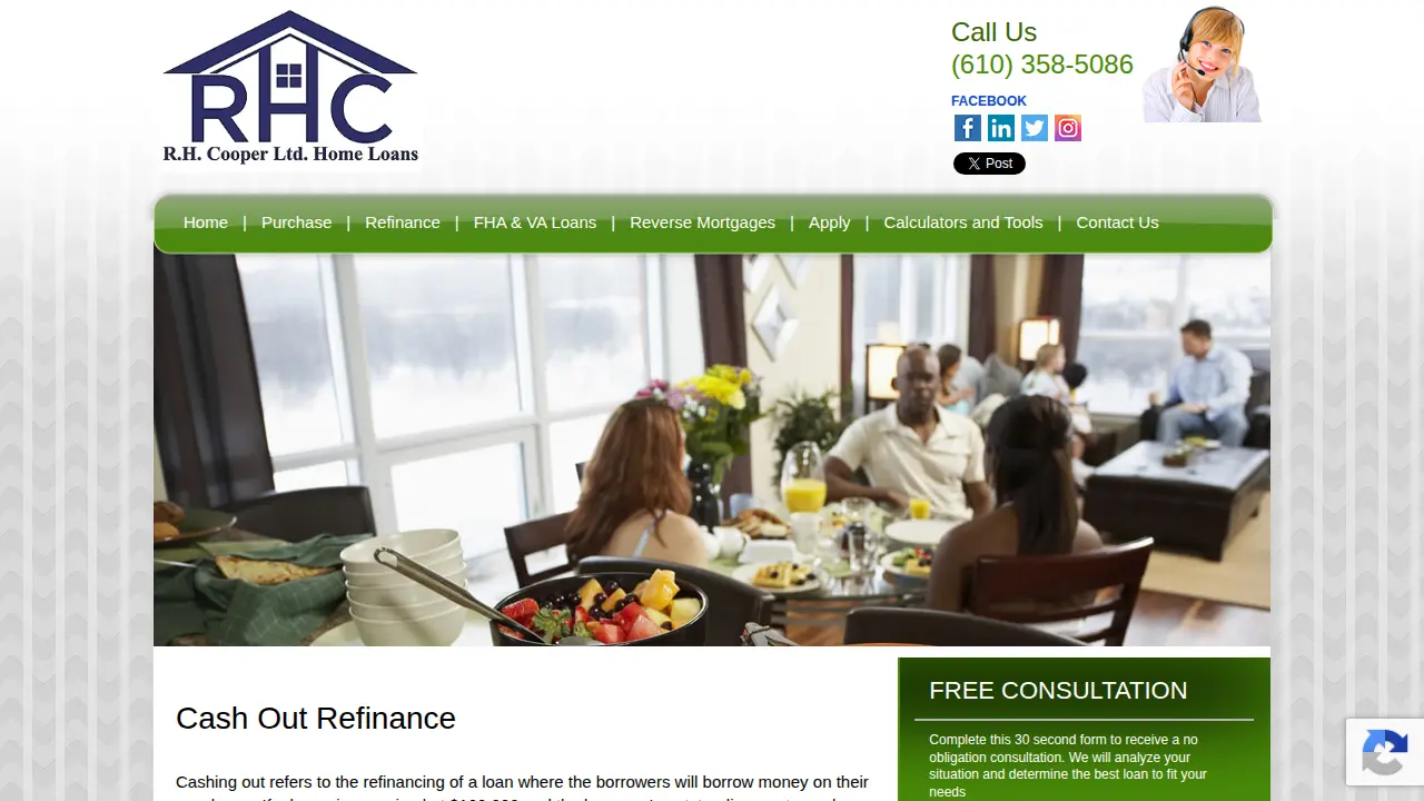 R.H. Cooper, Ltd. Home Loans page