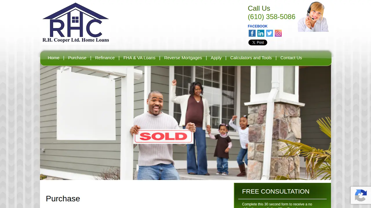 R.H. Cooper, Ltd. Home Loans page
